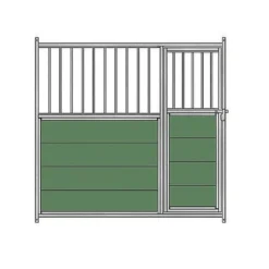 Panel Frontal Mixto Para Perrera Color Metal 200 Cm X 3 Cm X 195 Cm.