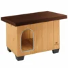 Caseta De Madera Baita 80 Ferplast Para Perros Color Marrón 102 Cm X 70 Cm X 65,5 Cm