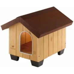 Caseta De Madera Domus Ferplast Para Perros Color Marrón 73 Cm X 85 Cm X 67,5 Cm