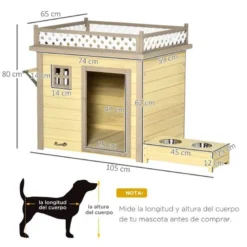 Pet Tienda -Pet Tienda 46596 22041213272653 1 pawhut caseta moderna madera natural para perros