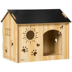 PawHut Caseta De Madera Para Perros Pequeños 69 Cm X 50 Cm X 58.5cm