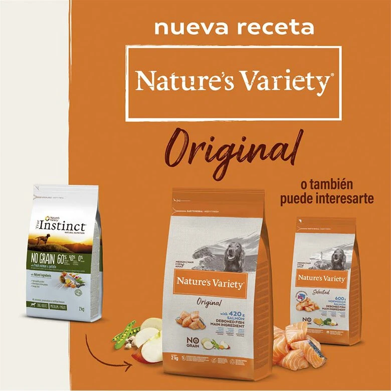 Nature's Variety Adult Medium Original Salmón Pienso Para Perros 5 Nature's Variety Adult Medium Original Salmón Pienso Para Perros - Imagen 5
