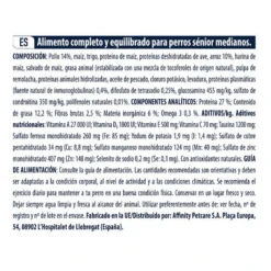 Affinity Advance Medium Senior +7 Active Defense Pollo Y Arroz Pienso Para Perros -Pet Tienda pienso perros affinity advance senior medium 41065 M ingredientes