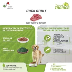 Natural Trainer Adult Maxi Buey Y Arroz Pienso Para Perros -Pet Tienda pienso perros natural trainer adult maxi ternera arroz TRA5313212 M202